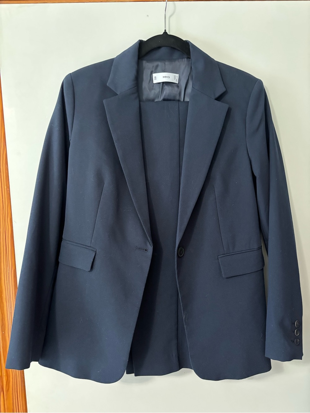 Mango (MNG) Classic Navy Blue Tailored Suit Set - Blazer & Trousers - Size 8